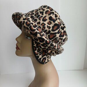 Merona 2010 Leopard Print Plush Bucket Hat With Ear Flaps NWT